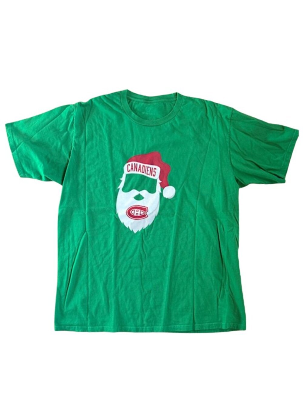 Montreal Canadiens Christmas Graphic T-Shirt XL Green NHL Holiday Tee